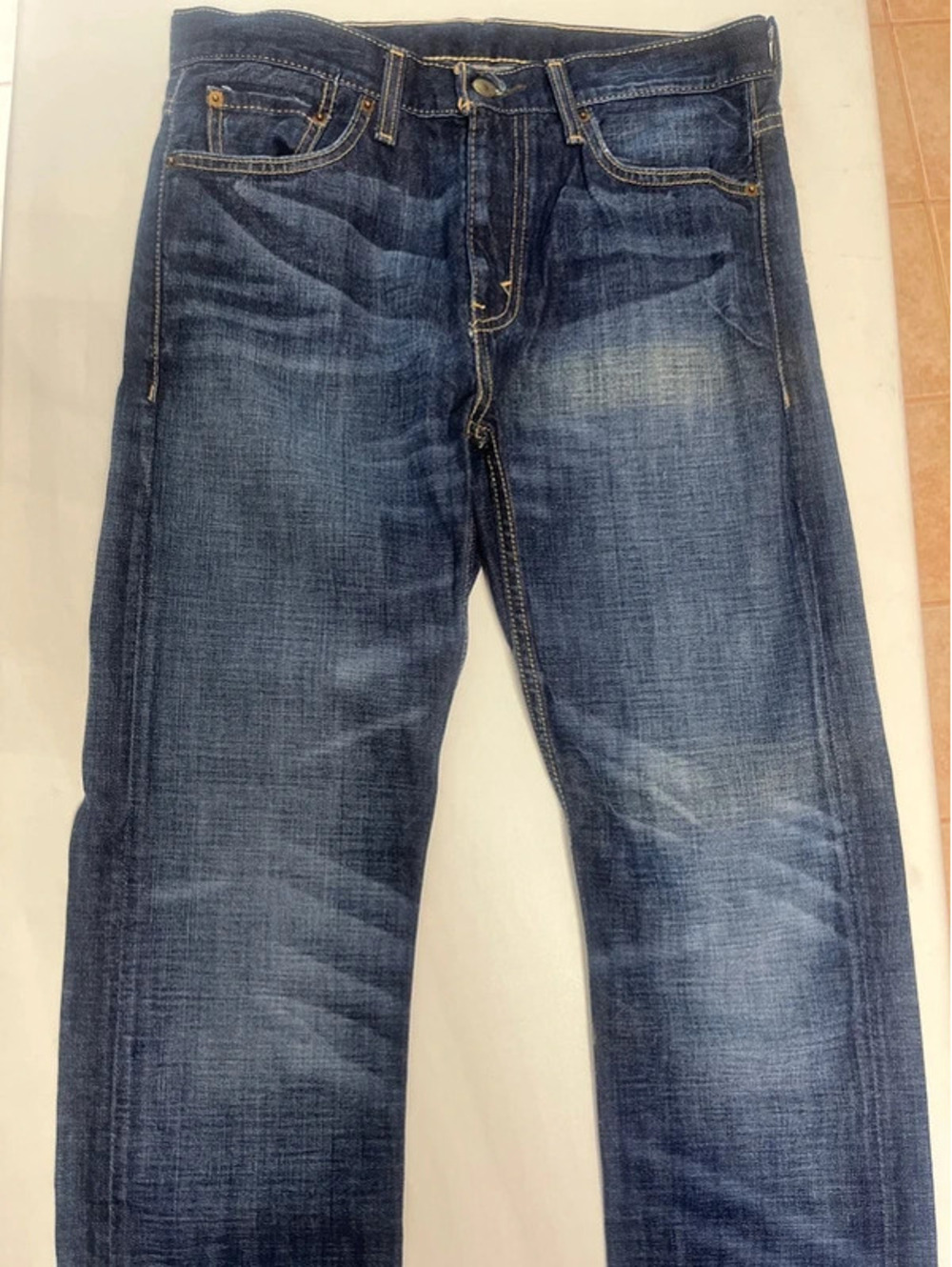 006 Levi's 513 Slim Straight Men's Jeans W31 L30 Medium Blue Wash
